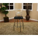 Alexander Stool in Silver with Black Leather