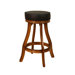 Designer Stool in Vintage Oak with Black Leatherette