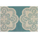 Tufted Pile Aqua/Cream Doily Rug