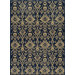 Vintage Indigo Damask Rug