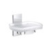 Pool Frosted Glass Soap Dish Holder in Polished Chrome