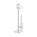 Outline Toilet Roll Holder with Lid and Toilet Brush in Polished Chrome