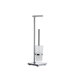 Outline Lite Toilet Roll Holder and Brush with Square Base in Polished Stainless Steel
