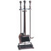 4 Piece Satin Copper Fire Tool Set with Dancing Lady Base