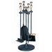 4 Piece Ball Handle Polished Brass Stoveset