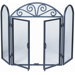 3 Panel Wrought Iron Fireplace Screen with Opening Doors