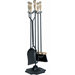 4 Piece Polished Metal Fireplace Tool Set