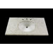 22" x 61" Marble Vanity Top with 8" Centers in White Carrera