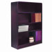 Radius Corner Bookcase, Finished Back, Wood Veneer, 4-Shelf, 36x12x48, Mahogany