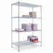 Industrial Wire Shelving Starter Kit, 4 Shelves, 48w x 24d x 72h, Silver                                                     