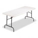 500 lb Capacity Rectangular Resin Folding Table in Platinum