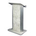 Bianco Marble Lectern with Satin Anodized Aluminum