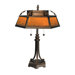 Two Light Table Lamp in Antique Golden Sand