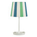 Raya Accent Lamp with Blue/Green Striped Shade in Gloss White