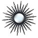 Sunburst Wall Mirror in Gloss Black with Mirror Accents