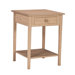 Unfinished Hampton 1 Drawer Nightstand