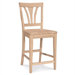 Unfinished Fanback Bar Stool