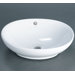 Oval Ceramic Vessel Sink with Overflow in White