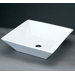 Square Ceramic Vessel Sink without Overflow in White