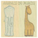 Elephant and Giraffe Juvenile Wall Art - 10" x 10"
