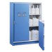 X 42" X 17 7/8" Blue Nonmetallic Storage Cabinet For Corrosives With 2 Shelves And Keyed Lock (Capacity 49 Each 2 40180 Liter Bottles)