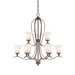 Sophia 9 Light Chandelier in Palladian Bronze