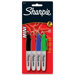 Mini Sharpie Marker,Permanent,Fine Point,4/ST,BK/RD/BE/GN