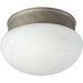 White Glass Platinum Mist Flush Mount