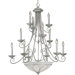 Verona  Oxford Silver 1 Chandelier with Downlight