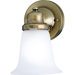 Antique Brass Satin-Etched Glass Wall Sconce 