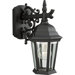 Black Welbourne Incandescent Outdoor Wall Lantern with Scroll Arm