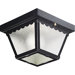 Scalloped Edge Black Flush Mount Outdoor Lantern