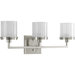 Encore Three Light Bath Vanity in Brushed Nickel