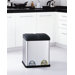Two Compartment Step-On Recycling Bin in Stainless Steel and Black (7.9 Gal)