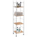Four Shelf Towel Tower in Natural / Chrome
