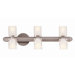 Astor  Vanity Light with Frosted Crystal Glass in Brushed Steel