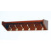 Hat and Coat Rack with Six Brass Hooks