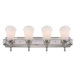 Bishop Four Light Bath Vanity in Brushed Pewter