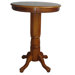 Florence Pedestal Pub Table in Brush Oak
