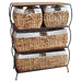 Rattan Four Drawer Dresser with Liners