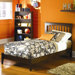 Brooklyn Platform Bed with Open Footrail in Antique Walnut