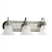  Fluorescent Vanity Light in Antique Brushed Nickel and Satin Etched Glass - Energy Star