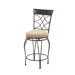 24" Curves Counter Bar Stool in Metallic Brown & Brown Wood