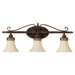 Drawing Room Three Light Bath Vanity in Walnut