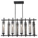 Ethan Eight Light Kitchen Island Pendant in Brushed Steel