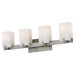 Riva Four Light Bath Vanity in Brushed Steel