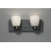 Quarry Two Light Bath Vanity in Brushed Steel and Grey Slate