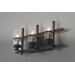 Ethan Three Light Bath Vanity in Antique Forged Iron and Brushed Steel