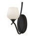 Merritt One Light Wall Sconce with Opal Etch Glass Shade in Black