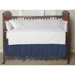 Blue Dark-Chambray Fabric Crib Dust Ruffle